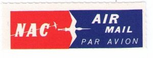 NEW ZEALAND NATIONAL AIRWAYS 1969 AIRMAIL LABEL #NZL-B-4b AIR MAIL CINDERELLA