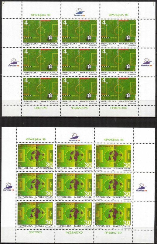 Macedonia 1998 Football Soccer FIFA World Cup France 2 sheets MNH