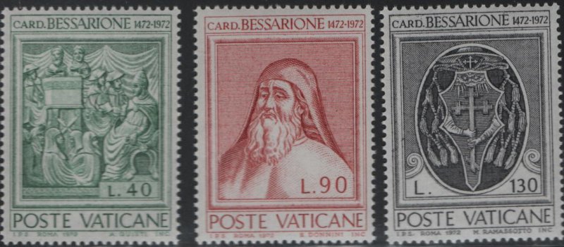 VATICAN CITY 528-530 MNH Cardinal Bessarion