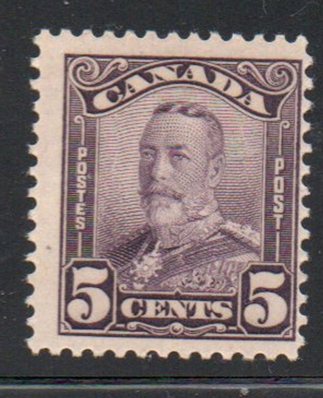 Canada Sc 153 1928 5c deep violet George V stamp mint NH