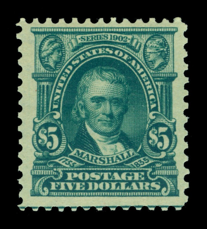 US  1903  Marshall  $5.00  dark green  Scott 313  mint MLH  VF