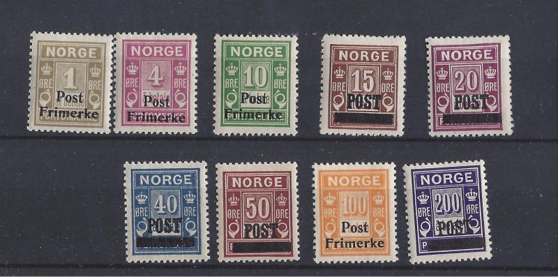 Norway, 136-44, Overprinted Singles,**MLH**