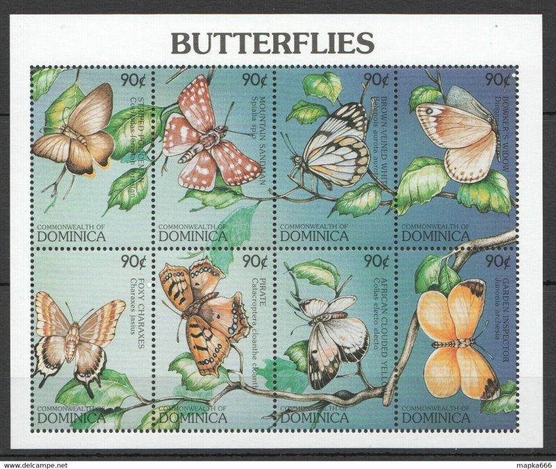 Dominica Fauna Insects Butterflies Insects 1Kb ** Stamps Pk283