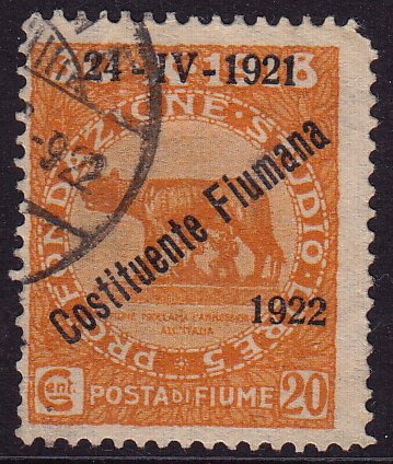 Croatia Fiume - 1922 - Scott #164 - used - Overprint