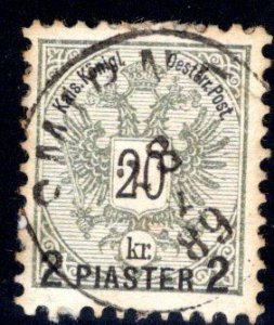 Austrian Offices in Turkey #18,  SON Smirne Cancel dated 28 July 1889.  CV$6.50