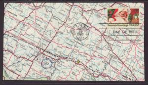 US 2064 Christmas Santa Map U/A FDC