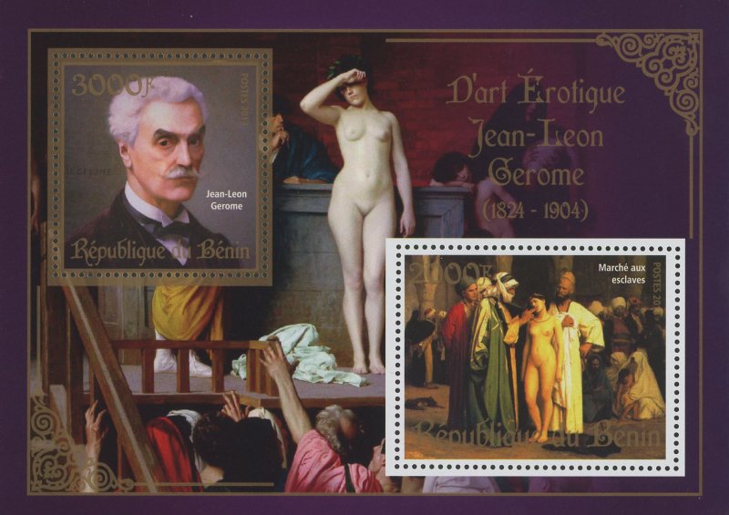 Erotic Art Paintings Jean-Leon Gerome Souvenir Sheet of 2 Stamps Mint NH