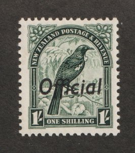 1936 New Zealand Sc# O60 official - One Shilling. Bird, Fauna. MH Cv$30.00