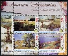 GUINEA- 2003 - Am. Impressionists, T Wendel - Perf 4v Sheet-MNH-Private Issue