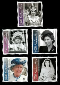 Gibraltar 2001 - Queen Elizabeth II, 75th Bday - Set of 5v - Scott 875-79 - MNH