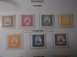 Liberia  #   Revenue Stamps  MNH   no  gum      Specimen