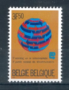 Belgium 1973 Fifth World Telecommunications Day stamp. MNH Sg 2309