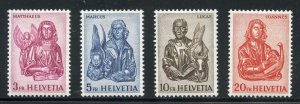 SWITZERLAND SCOTT #406/09 HIGH VALUES DEFINITIVES MINT HINGED WITH REMNANTS