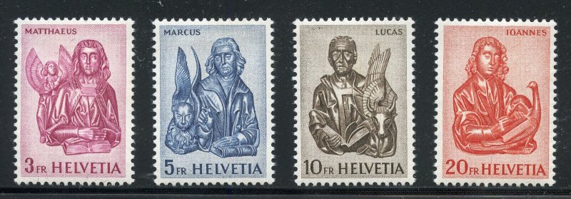 SWITZERLAND SCOTT #406/09 HIGH VALUES DEFINITIVES MINT HINGED WITH REMNANTS