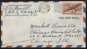 Hawaii USA 1945 Honolulu Territorial Airmail Cover 109193