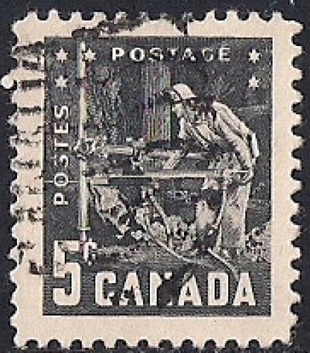 Canada #373 5 cent Mining Industry, Miner VF used