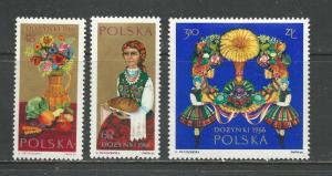 Poland Scott catalogue #1427-1429 Unused HR