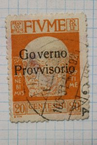 Fiume  sc#137 used Provisional Government thin fault