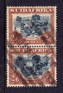 SOUTH AFRICA — SCOTT 44c — 1936 2/6- TREKKING, BRN & SLATE GRN — USED — SCV $300