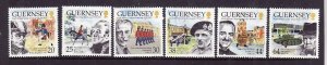 Guernsey-Sc#691-6-unused NH set-Ships-Sandhurst-Royal Military Academy-1999-