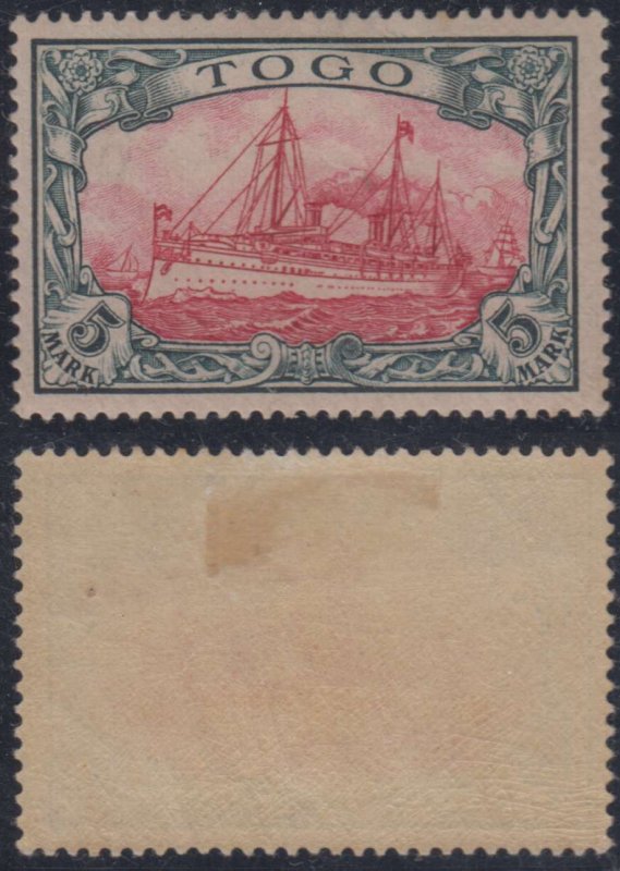 GERMANY TOGO 1900 Sc 19 TOP VALUE HINGED MINT SCV$150.00