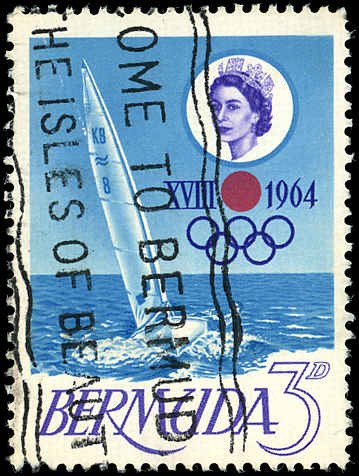 BERMUDA Sc 195 F-VF/USED - 1964 3p Finn Boat,18th Olympic Games, Tokyo