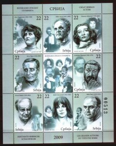 0216 SERBIA 2009 - Great Serbian Actors - MNH Mini Sheet