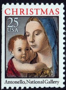 SC#2514 25¢ Madonna & Child Booklet Single (1990) MNH