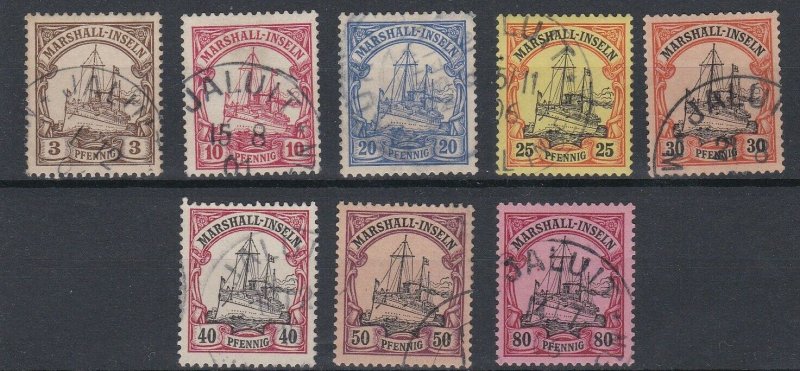 MARSHALL  ISLANDS  1901  S G 13 - 21  3P TO 80P  USED  CAT £120      