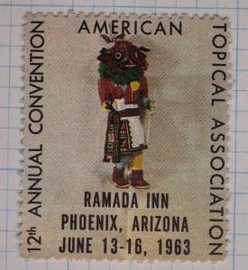 ATA Convention 1963 Phoenix AZ Stamp Philatelic Poster Topical Club Expo Kachina