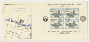 BELGIUM 1957 (28-10) ANTARTIC EXPEDITION SHEET ON ILLUSTRATED COVER 