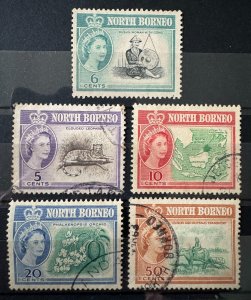 NORTH BORNEO 1961 QEII 1V Mint & 4V Used NB5400#