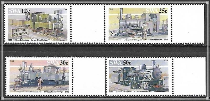 South West Africa #544-547 Locomotives Trains Complete Set MNH