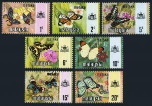 Malaysia Malacca 74-80, MNH. Michel 73-79. Butterflies & Flowers 1971.