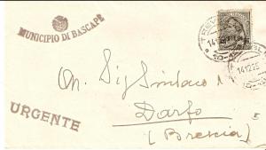 Old Italian Cover Sassone #175 Overprinted Stamp Must See!