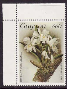 Guyana-Sc#1143a- id9-unused NH 360c-Flowers-Orchids-wmk Lotus Bud Multiple-1985-