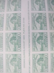 Sc# 766a U.S 1¢ Chicago 1935 Farley Special Printing pres sheet MNGAI CV $265.00