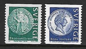 SWEDEN 2319-2320 MNH SWEDISH COINS SET 1999