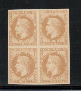 France #34c Extra Fine Never Hinged Block With Brun Expert Signature