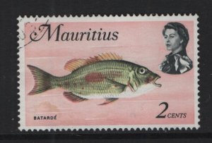 Mauritius  #339  used   1969  marine life  2c