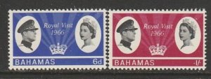 1966 Bahamas - Sc 228-9 - MNH VF - 2 single - Royal Visit