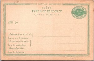 SCHALLSTAMPS SWEDEN 1879 POSTAL HISTORY STATIONERY POSTCARD UNADDR