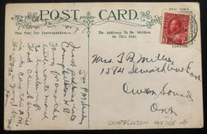 1915 Campbellton Canada Picture Postcard Cover Cyclist Army Leaving W Picks