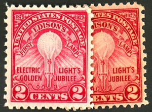 U.S. #654-655 MINT OG NH
