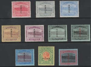 DOMINICA 1908 ROSEAU SPECIMEN   set of 10