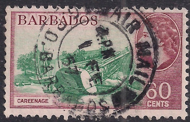 Barbados 1964 - 65 QE2 60ct Careenage used SG 318 ( A857 )