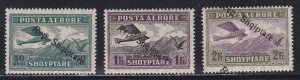 Albania # C11-13, Airplane over mountains, NH, 1/3 Cat