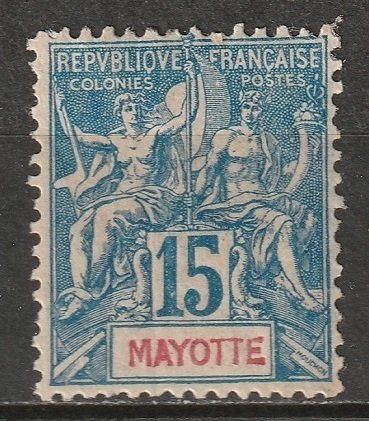 Mayotte 1892 Sc 7 MH* some disturbed gum