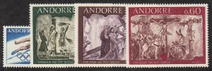 Andorra-French - 1968 - SC 184-87 - VLH - Complete set + 1