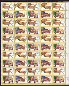 USA-Sc#2422-5- id12-unused NH sheet-Dinosaurs-Pre-historic-1989-please note the